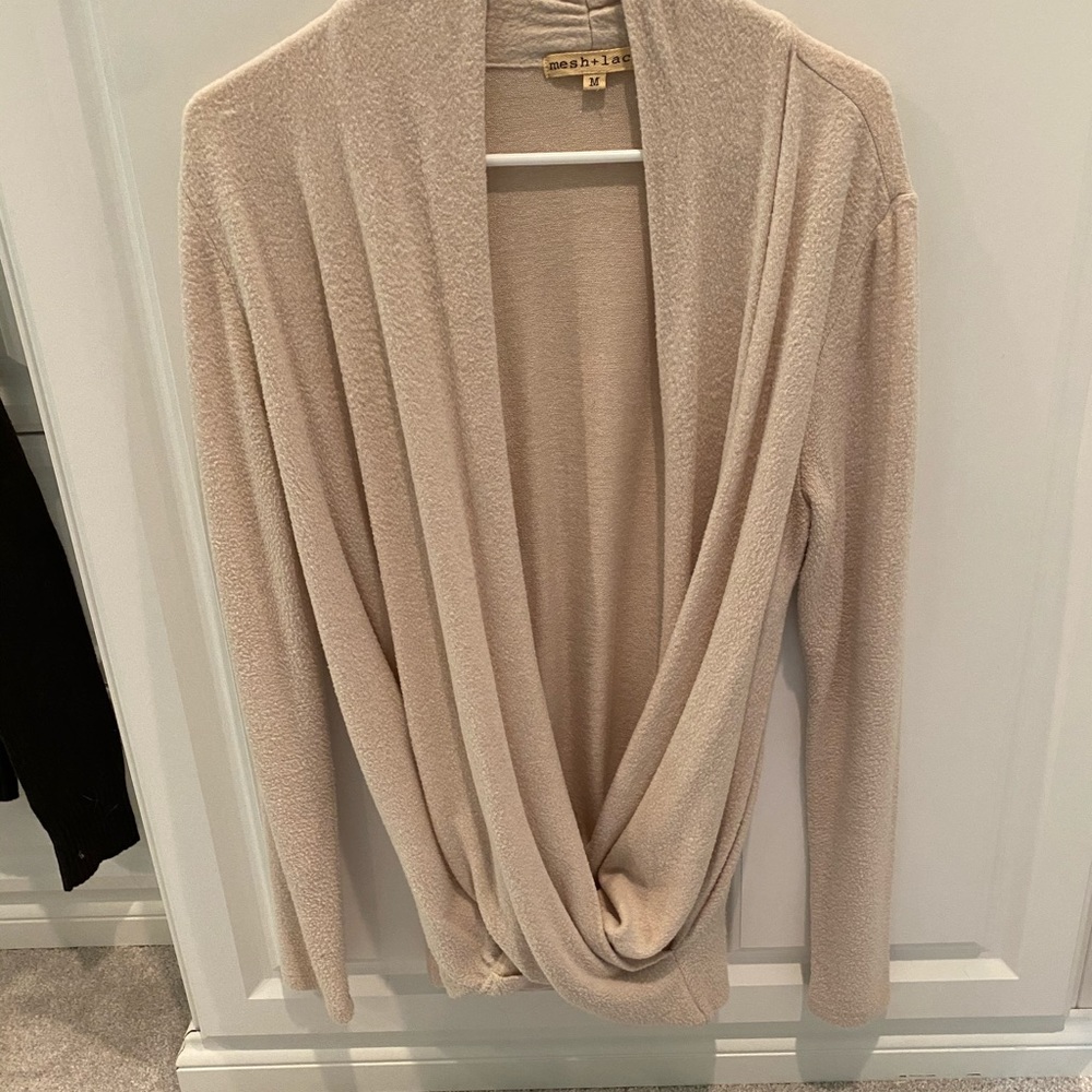 Mesh + Lace light pink sweater